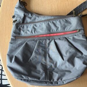 Chic Gray and pink  Travelon Crossbody Bag